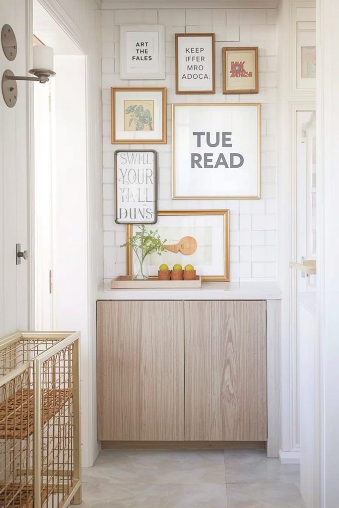 Modern Side Cabinet Kitchen Design With Fluted or Textured Panels