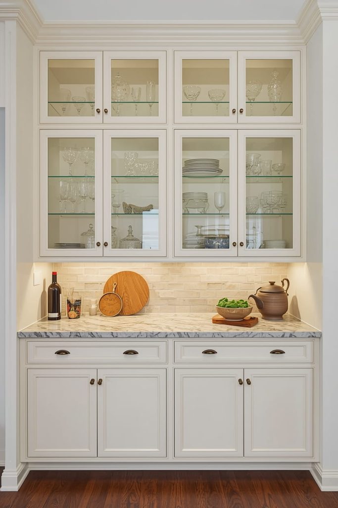 Natural Materials to Soften Tall Cabinets