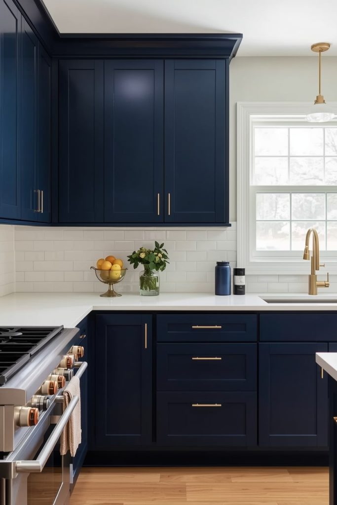 Navy Blue Retro Kitchen with Bold Character