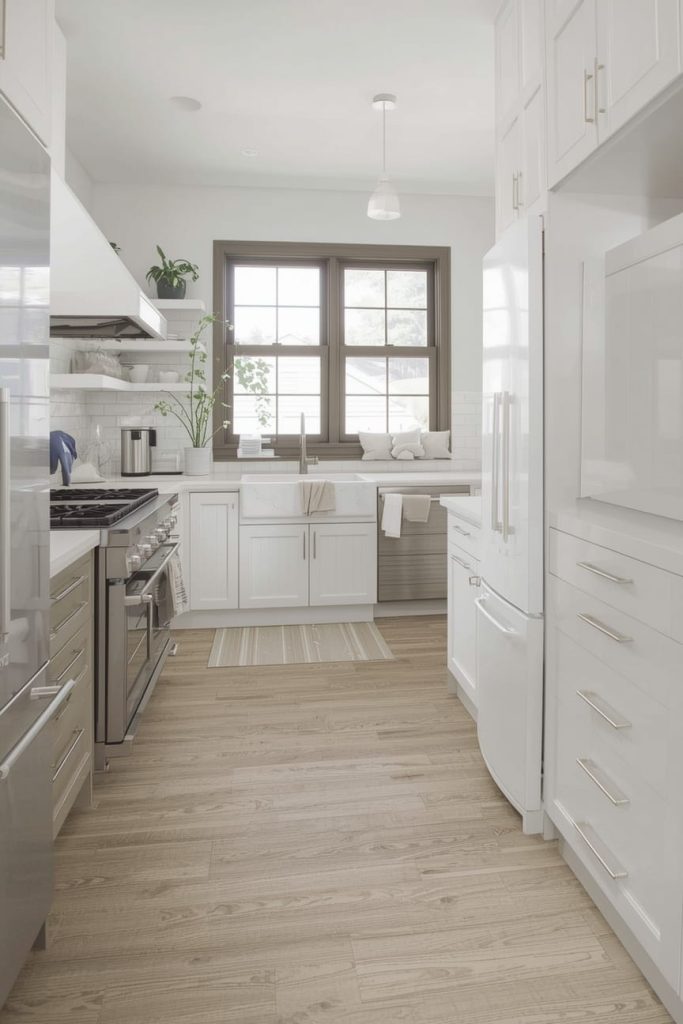 Neutral Laminate Kitchen Flooring for Budget-Friendly Style
