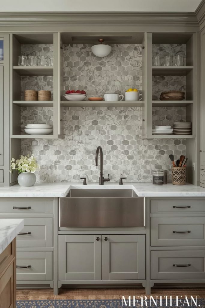 Open Kitchen Cabinets Farmhouse Style