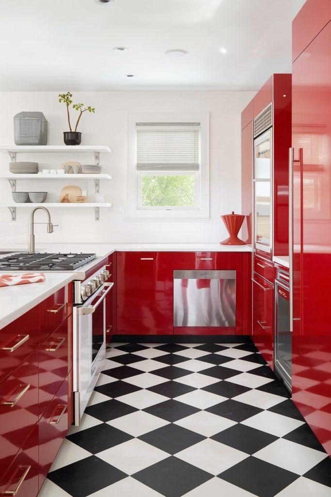 Red and White Retro Kitchen Inspiration