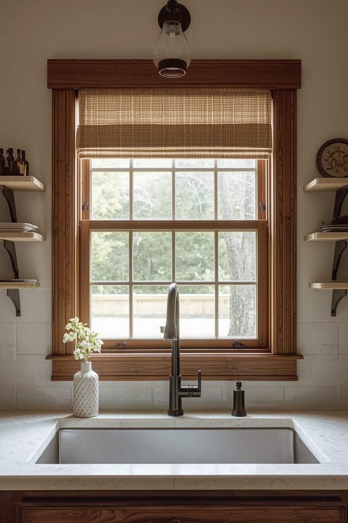 Rustic Farmhouse Kitchen Window Ideas with Grids