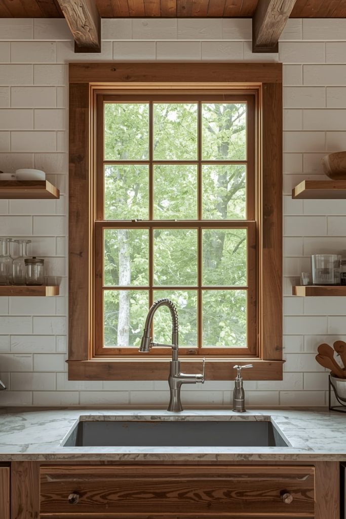 Rustic Kitchen Window Decor Ideas with Plants