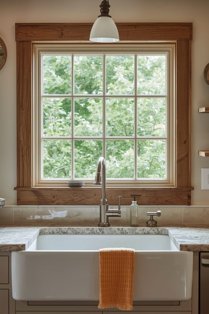 Rustic Kitchen Window Natural Light as a Design Feature