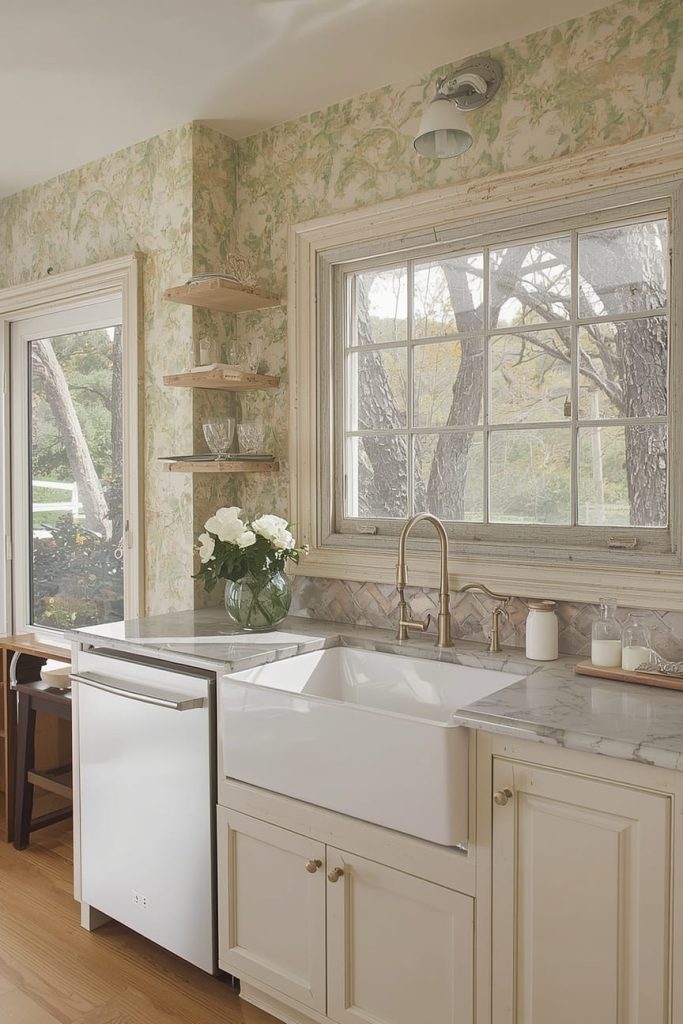 Rustic Kitchen Window with Curtains for Soft Charm