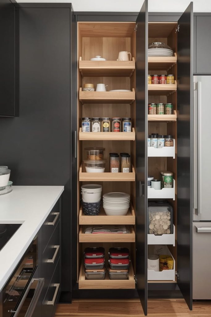 Side Cabinet Ideas for Kitchen Wall With Statement Artwork