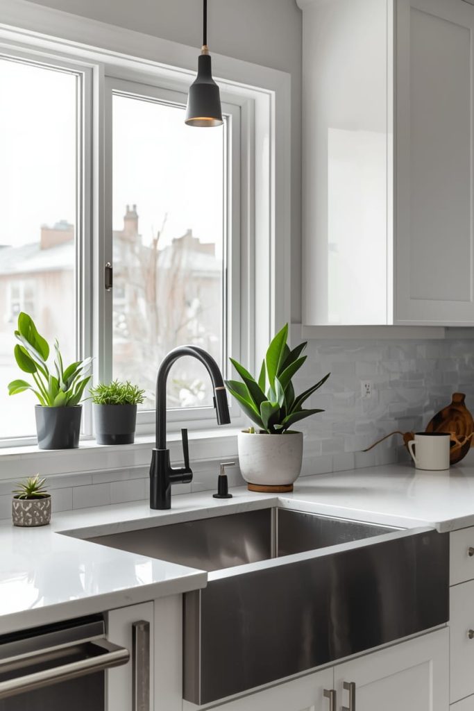 Small Potted Plants for Kitchen Sink Window