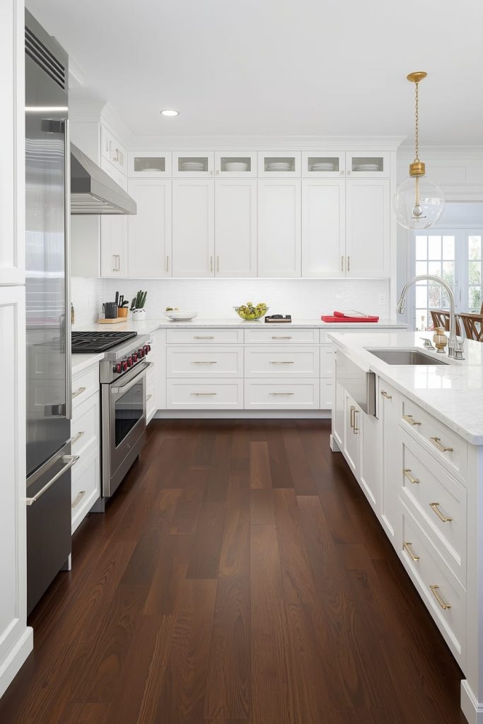 Tile Flooring With White Cabinets for Clean and Classic Kitchens