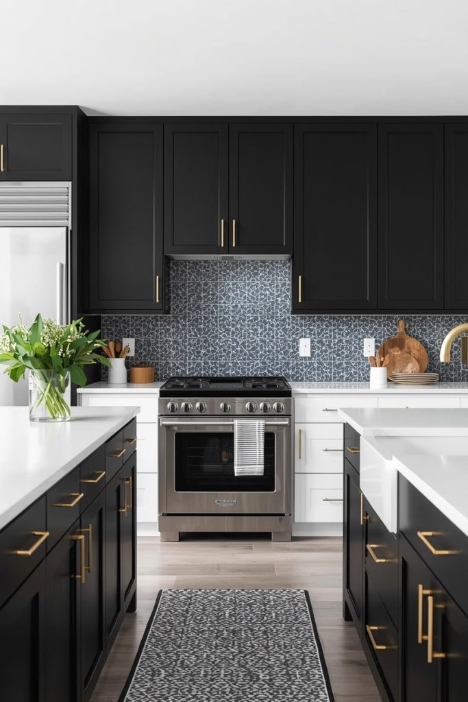 Two-Tone Kitchen Cabinet Color Combination (Light & Dark)