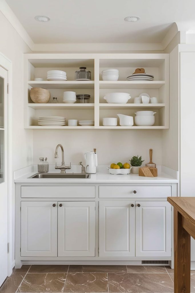 Upper Cabinets with Open Shelving Mix