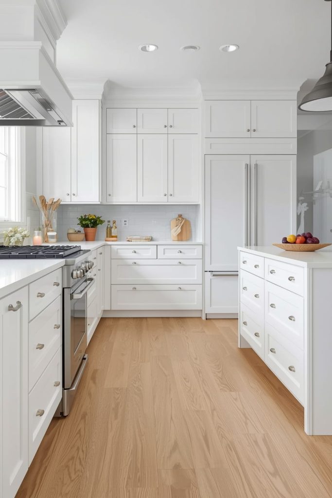 Vinyl Plank Flooring White Kitchen for Practical Style