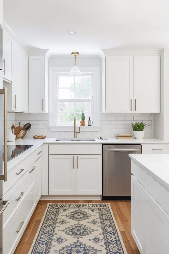 White Kitchen Cabinets with Gold or Brass Hardware