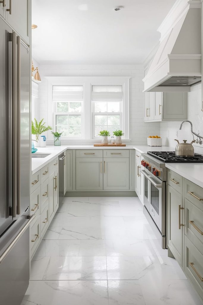  White Kitchen Floor Tiles for a Clean and Timeless Look