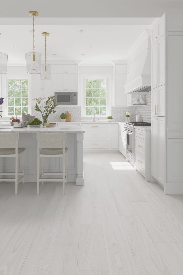 White Kitchen Flooring for Small Spaces