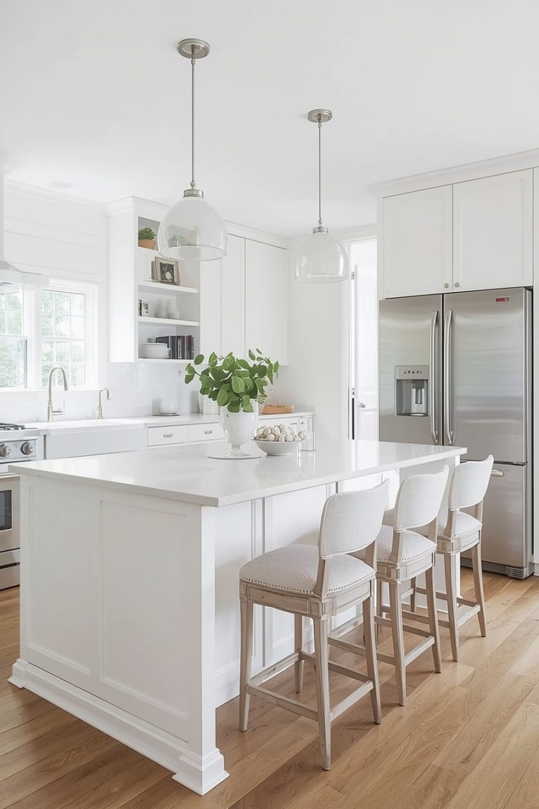 15 White Kitchen Ideas with Island for a Bright, Timeless Look