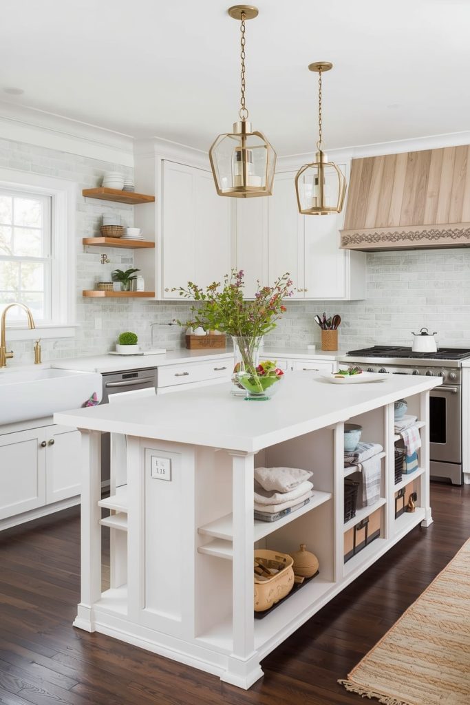 White Kitchen Island Layout Ideas for Smooth Flow