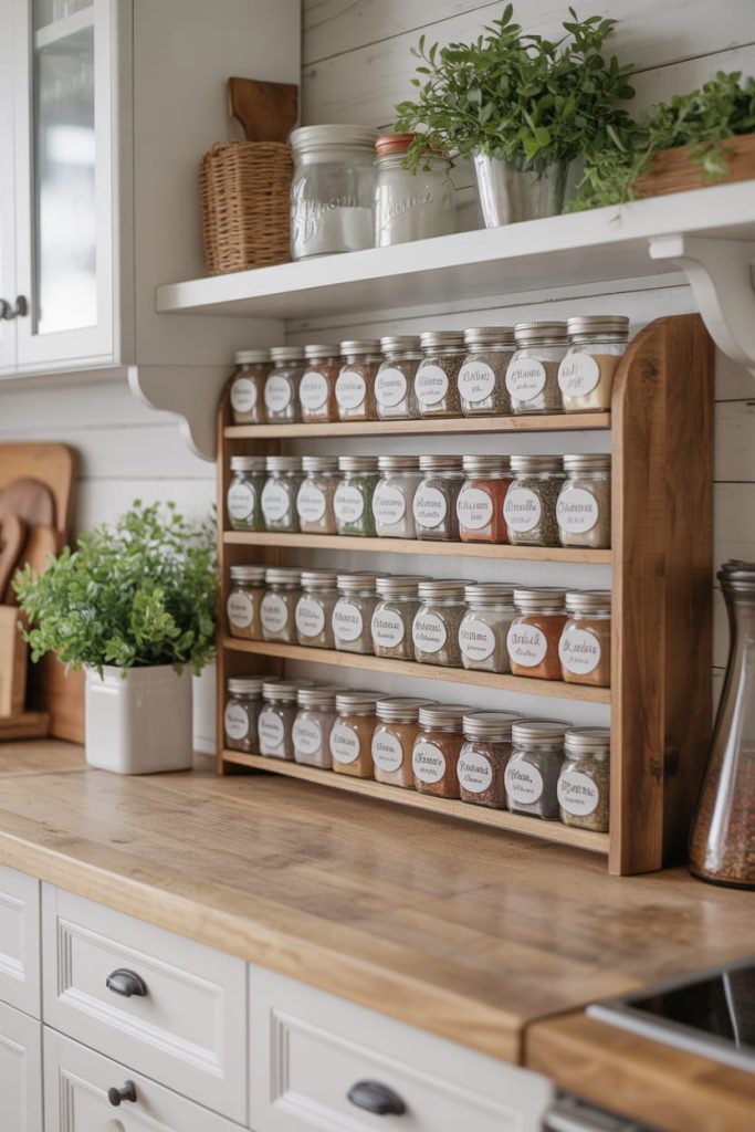 Budget Rustic Spice Rack Using Repurposed Materials