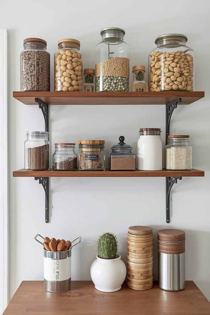 Country Kitchen Spice Rack Built into Cabinet Sides