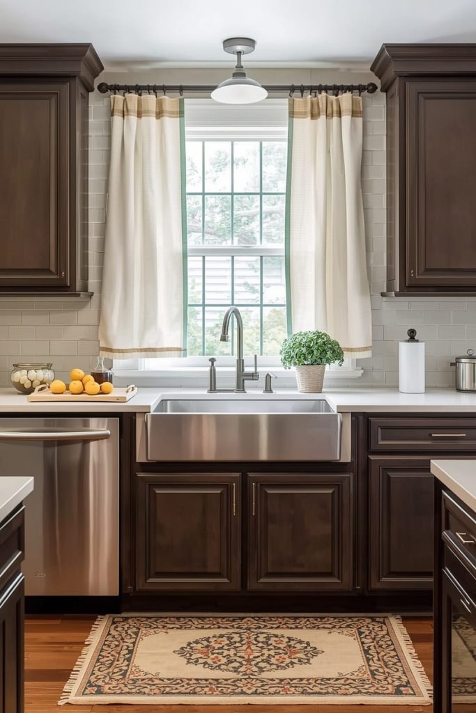 Cozy Farmhouse Kitchen Window with Garden Views
