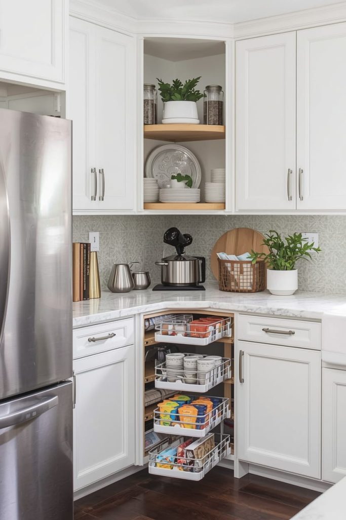 Create Smart Corner Kitchen Storage Ideas