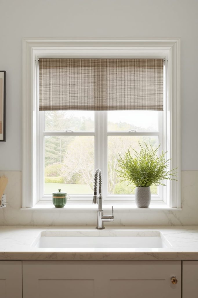 Easy-to-Clean Kitchen Blinds Above Sink for Daily Use