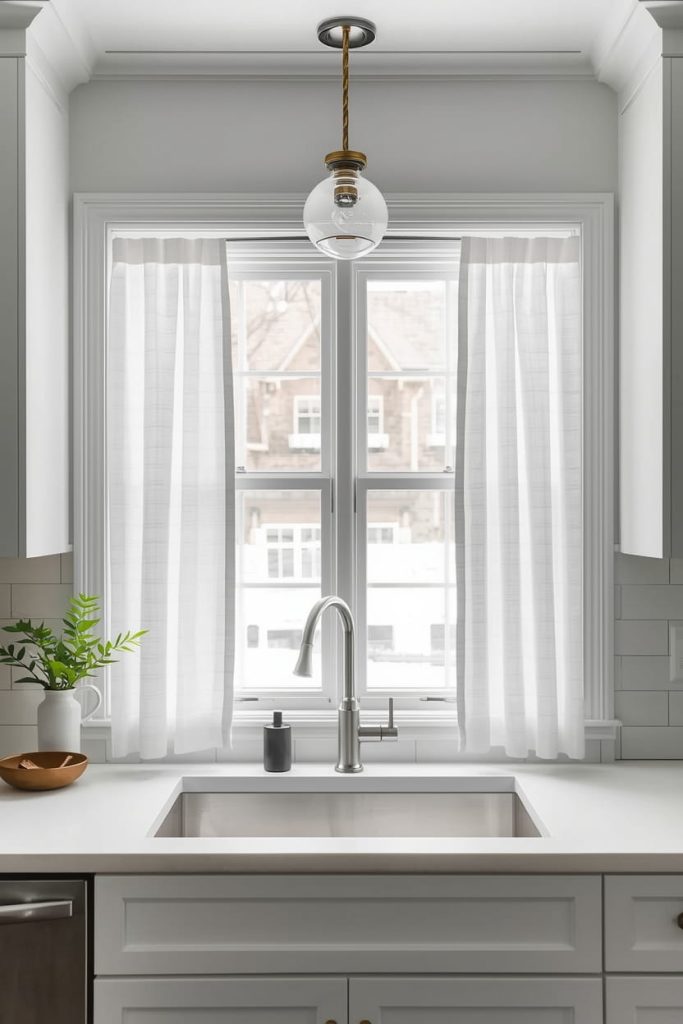  Farmhouse Kitchen Sink Window Curtains with Texture