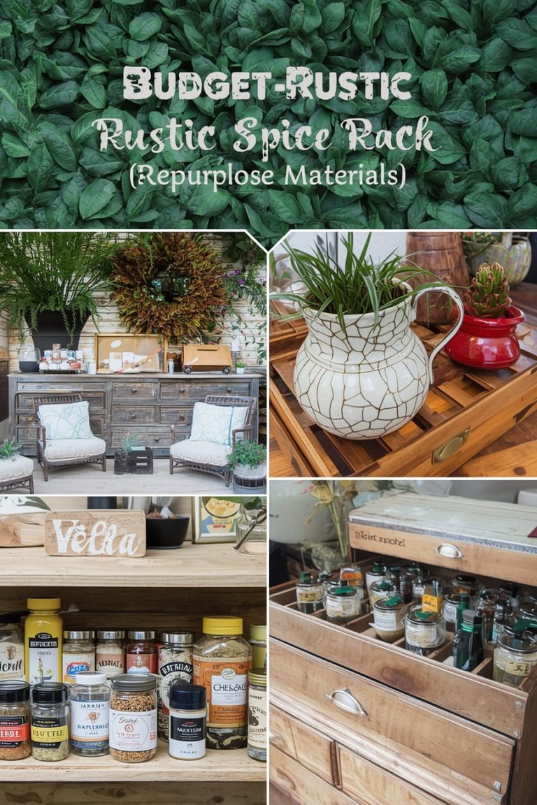 Farmhouse Spice Rack with Mason Jars