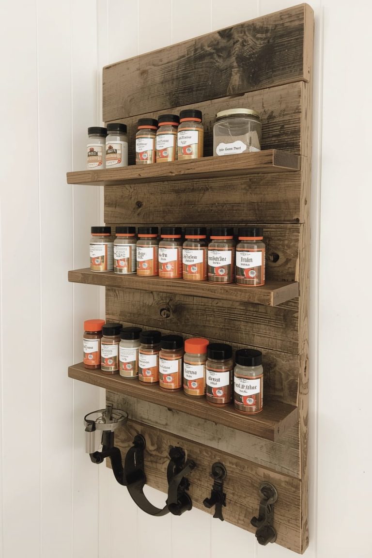 12 Rustic Spice Rack Ideas for a Cozy Farmhouse Kitchen