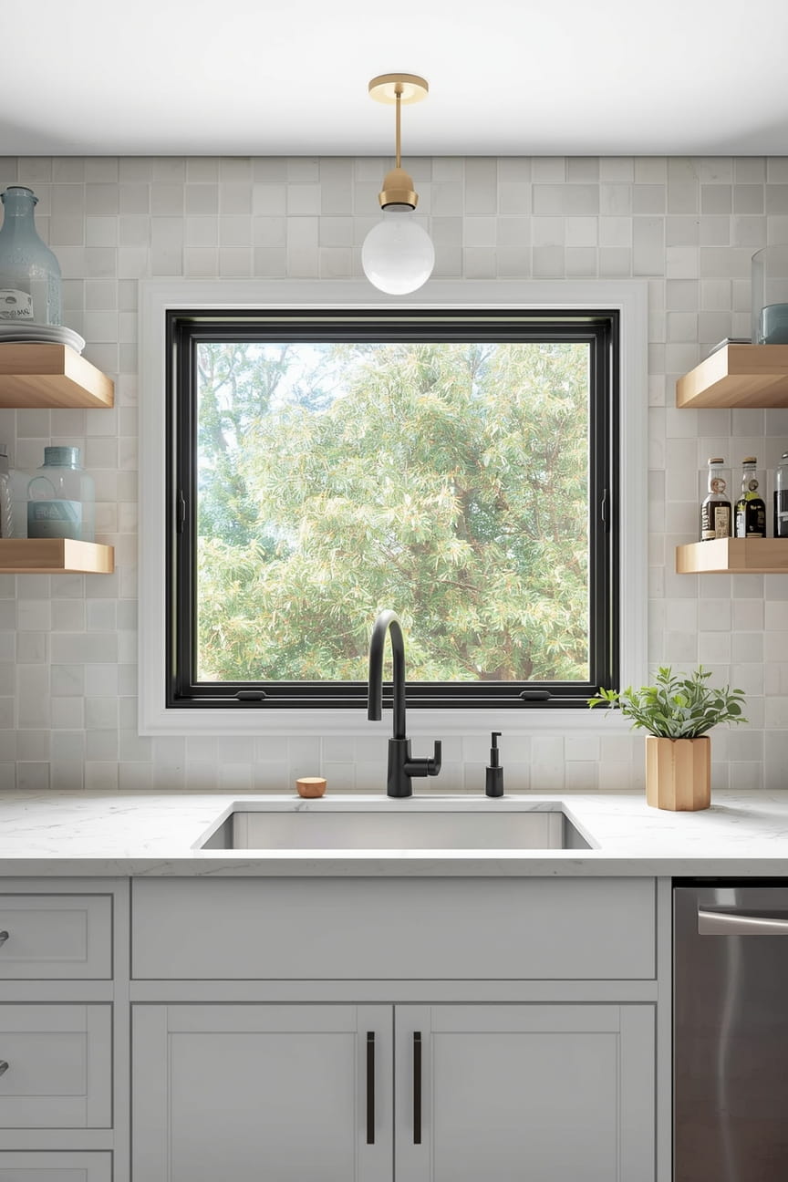 High-Placement Window Over Stove for Safety