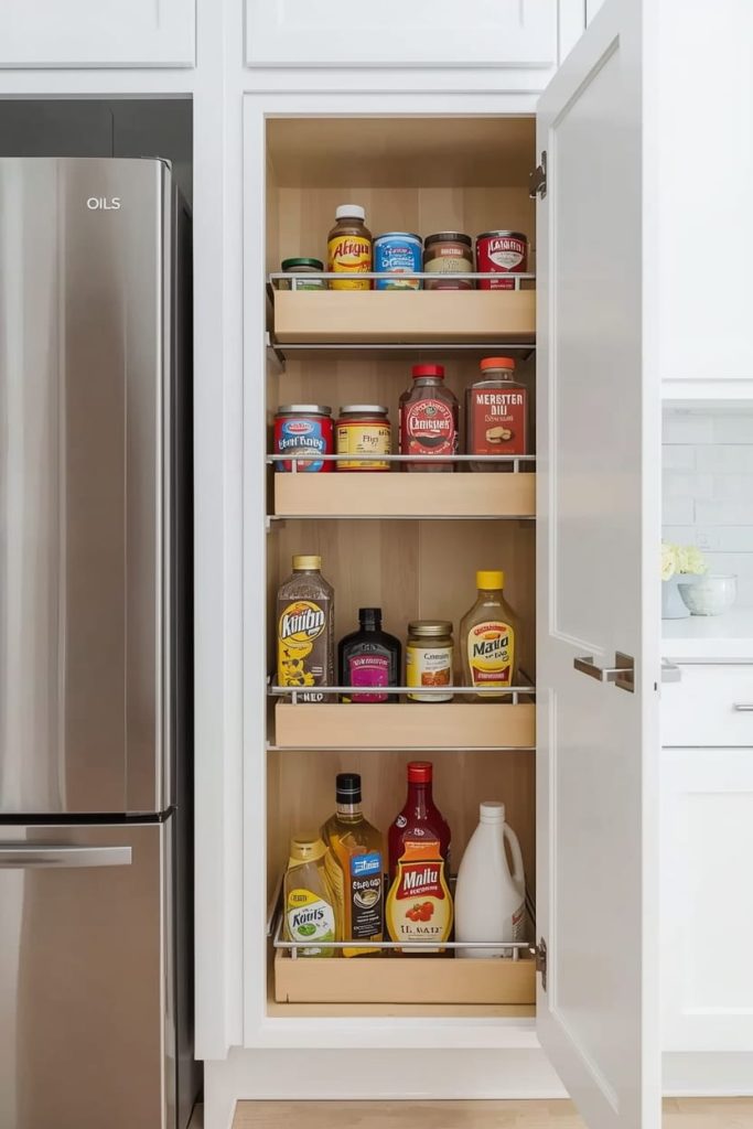 Install Narrow Kitchen Storage Ideas for Small Gaps