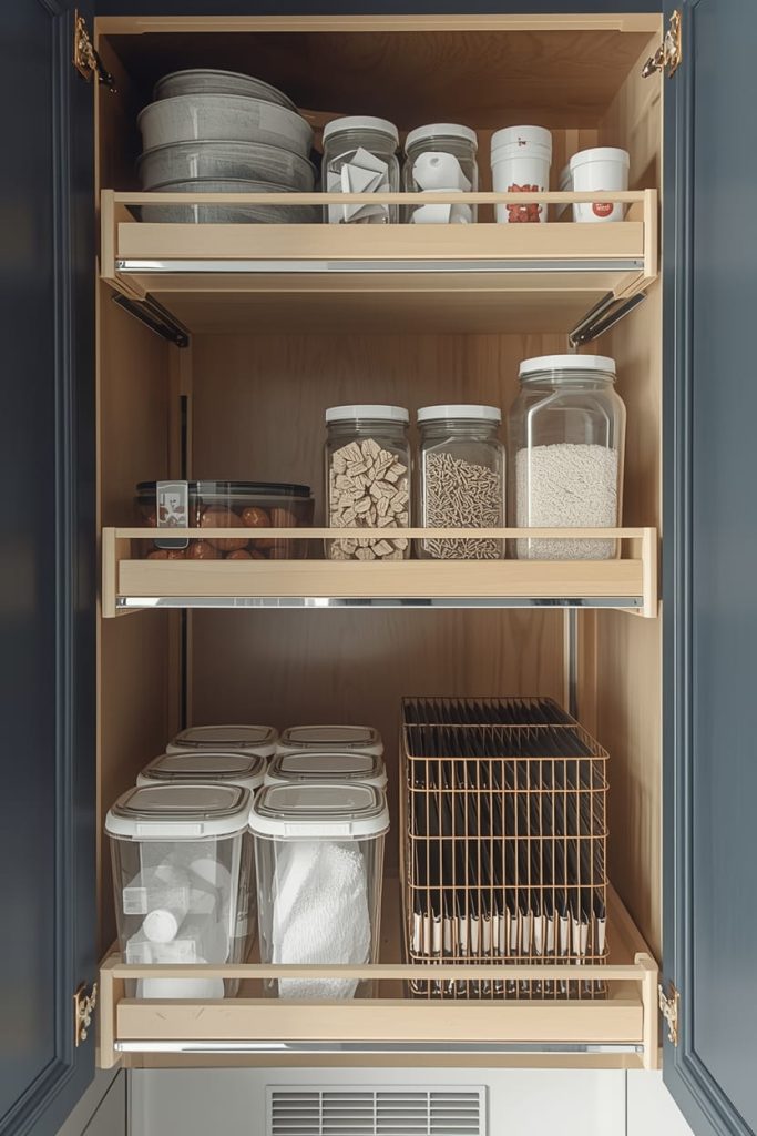 Install Pull-Out Drawer Organizers for Cabinet Storage Ideas