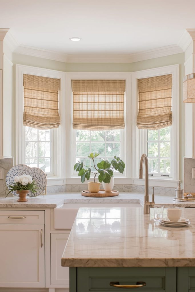 Kitchen Bay Window Blinds and Curtain Solutions