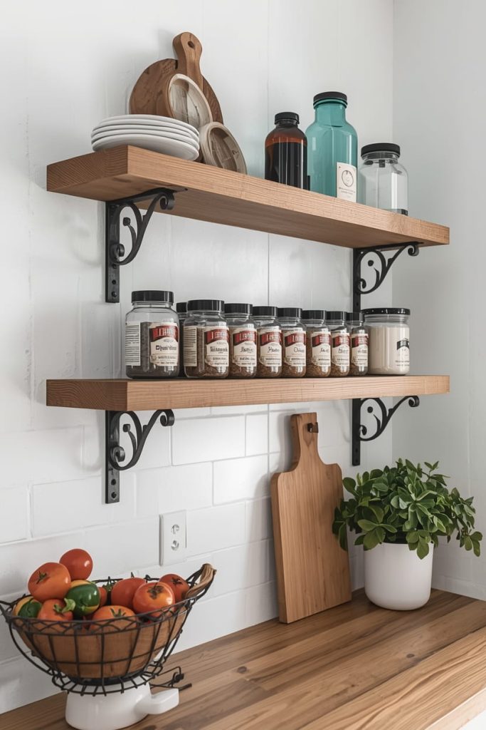 Ladder-Style Rustic Spice Rack for Vertical Storage
