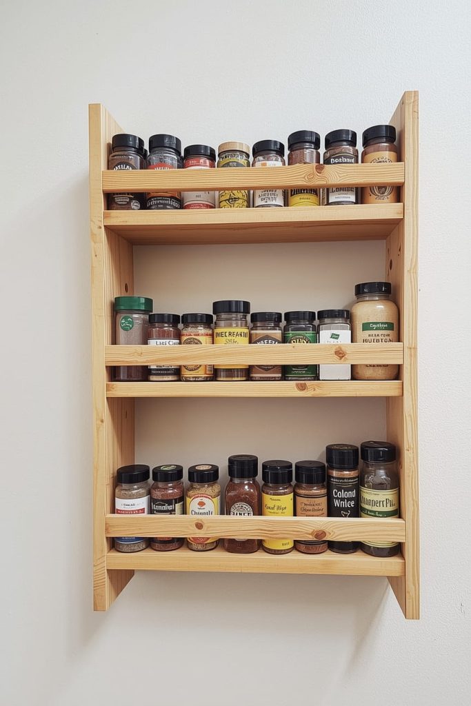 Large Wall Spice Shelf for Bulk Storage