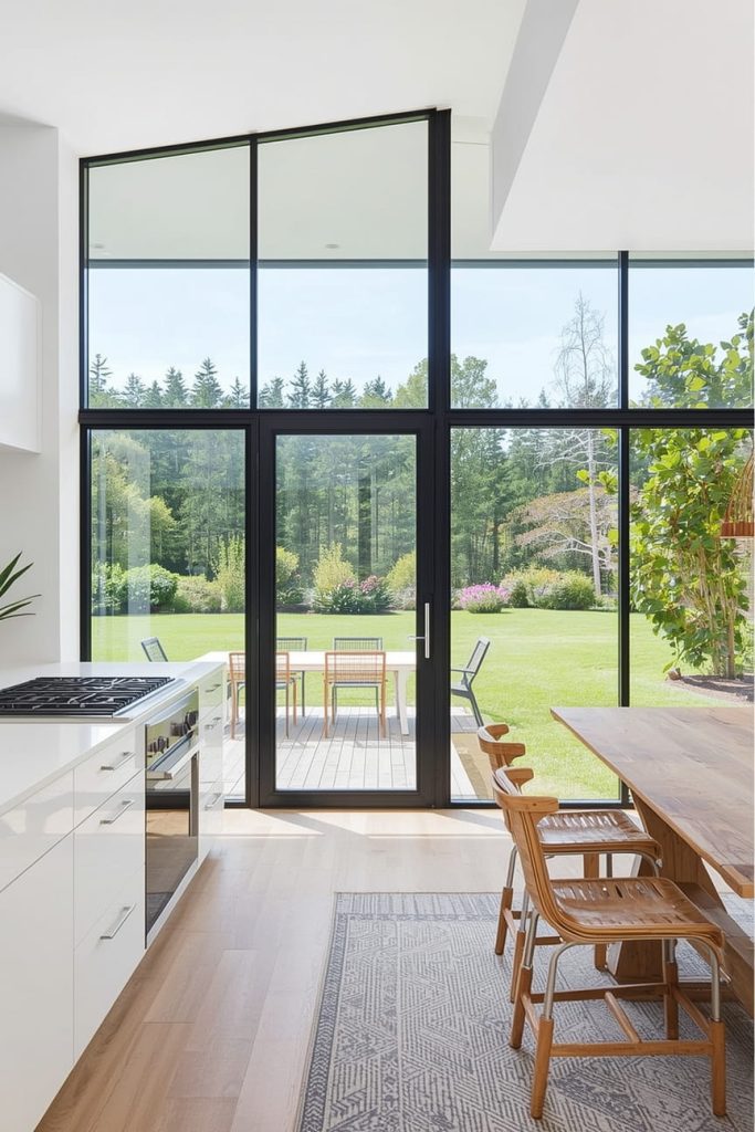 Long Kitchen Window Ideas with Blinds for Clean Functionality