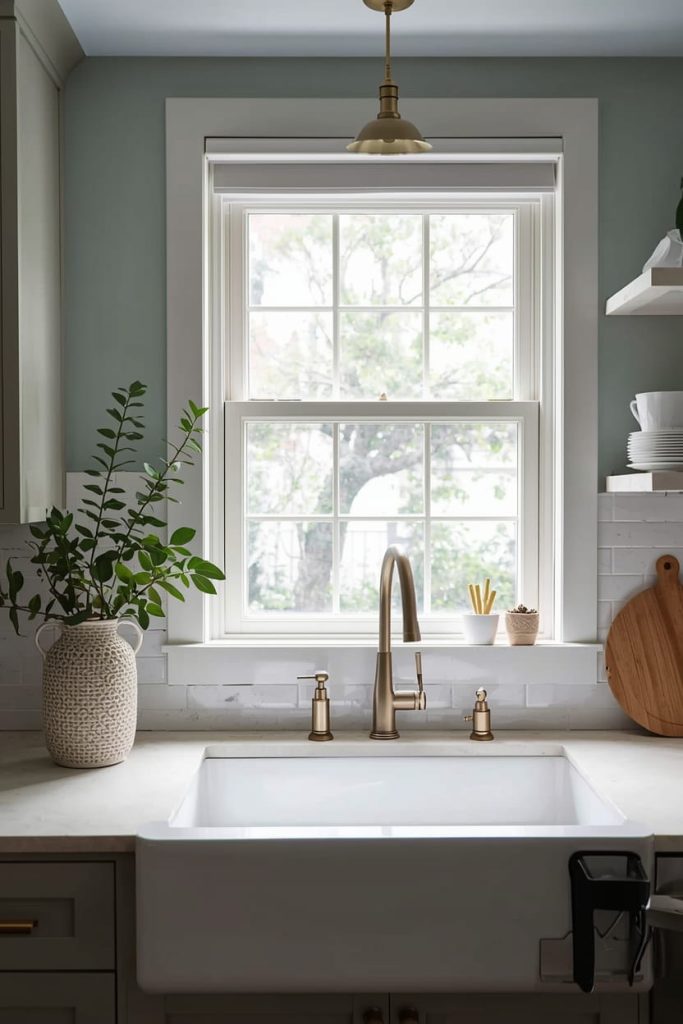 Low Kitchen Window Above Sink for Natural Views