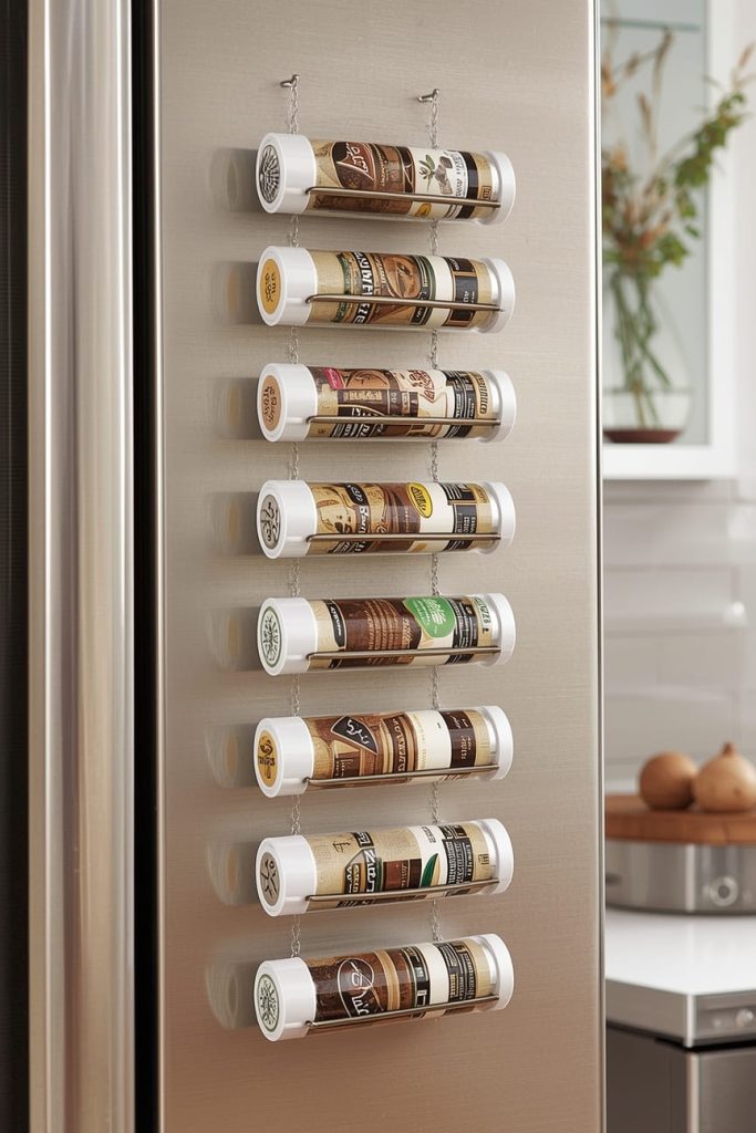 Magnetic Spice Containers for Modern Spice Rack Ideas