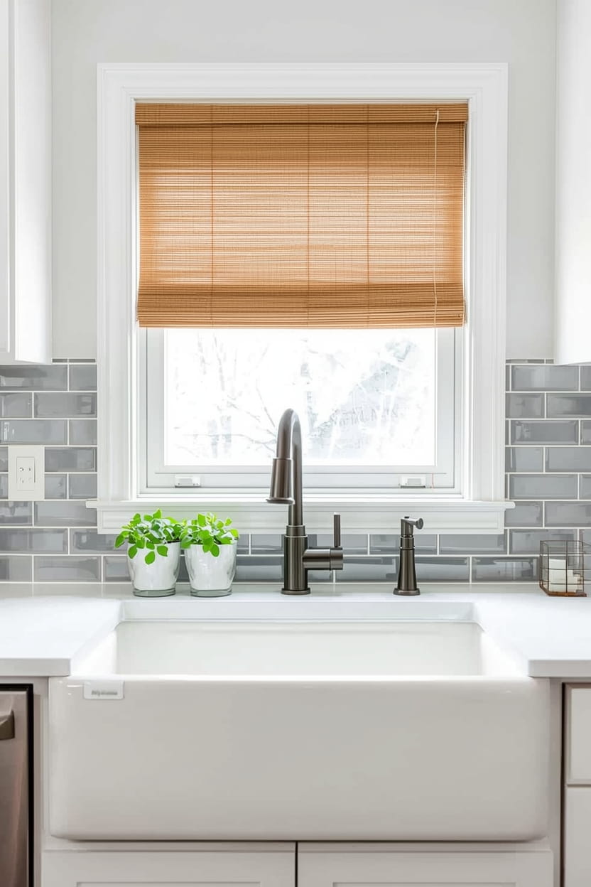 Minimalist Kitchen Blinds Above Sink for Small Spaces