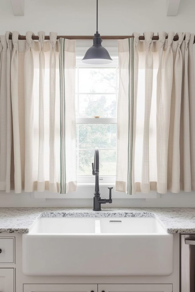Minimalist Kitchen Sink Window Curtains for a Clean Aesthetic