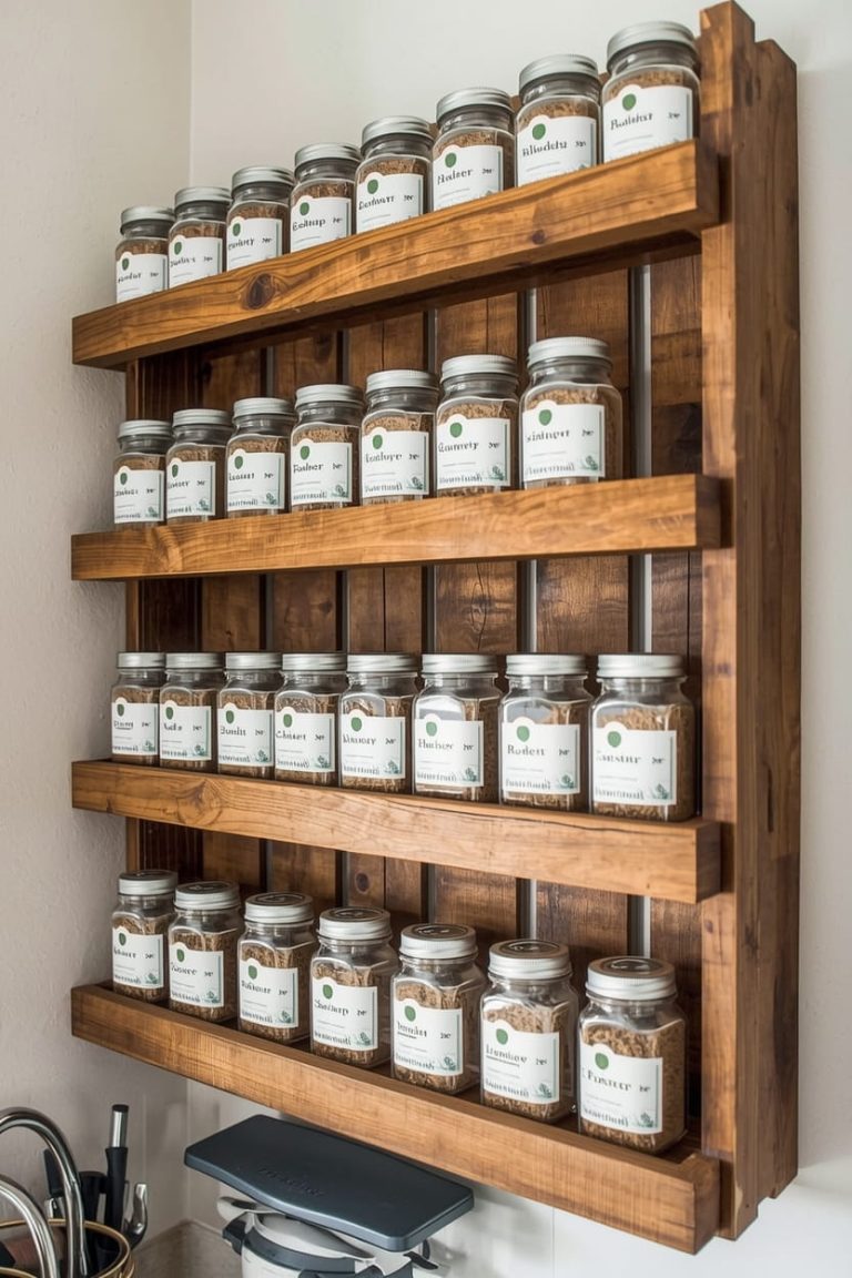 12 Rustic Spice Rack Ideas for a Cozy Farmhouse Kitchen