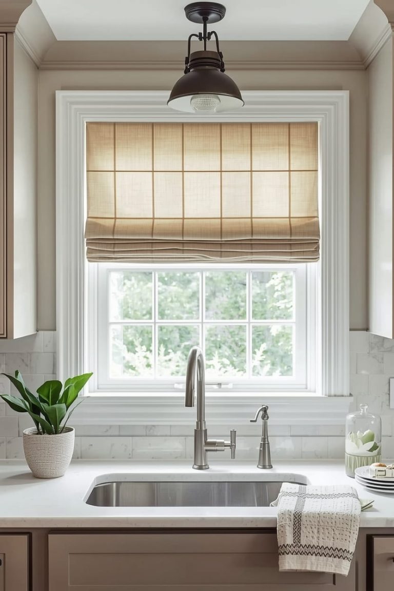 Roman Shades for Kitchen Window Over Sink