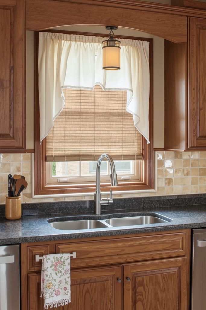 Rustic Kitchen Window Ideas with Natural Surrounds