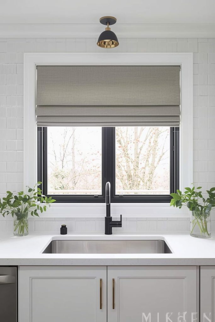 Sheer Blinds for Kitchen Window Above Sink for Soft Light