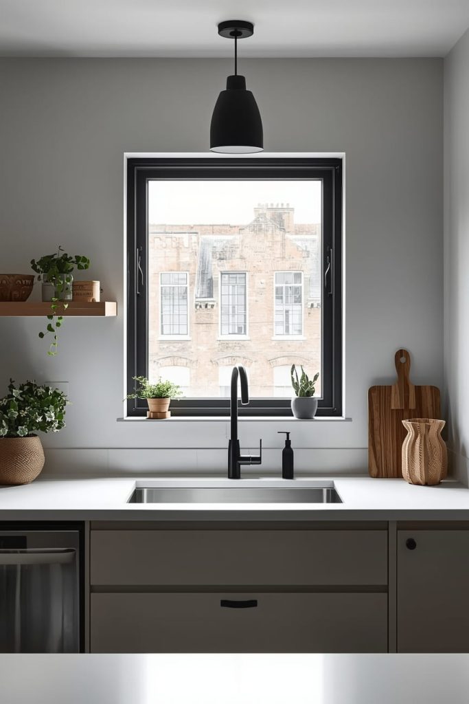 Sliding Kitchen Window Over Sink for Small Kitchen