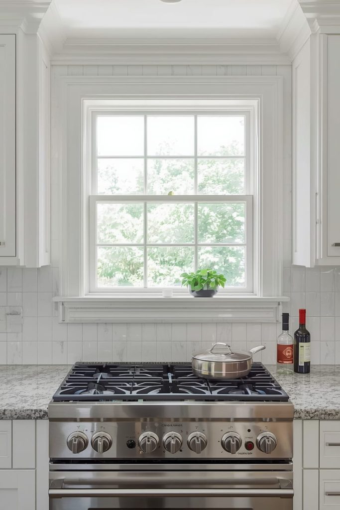 Sliding Window Above Stove for Controlled Ventilation