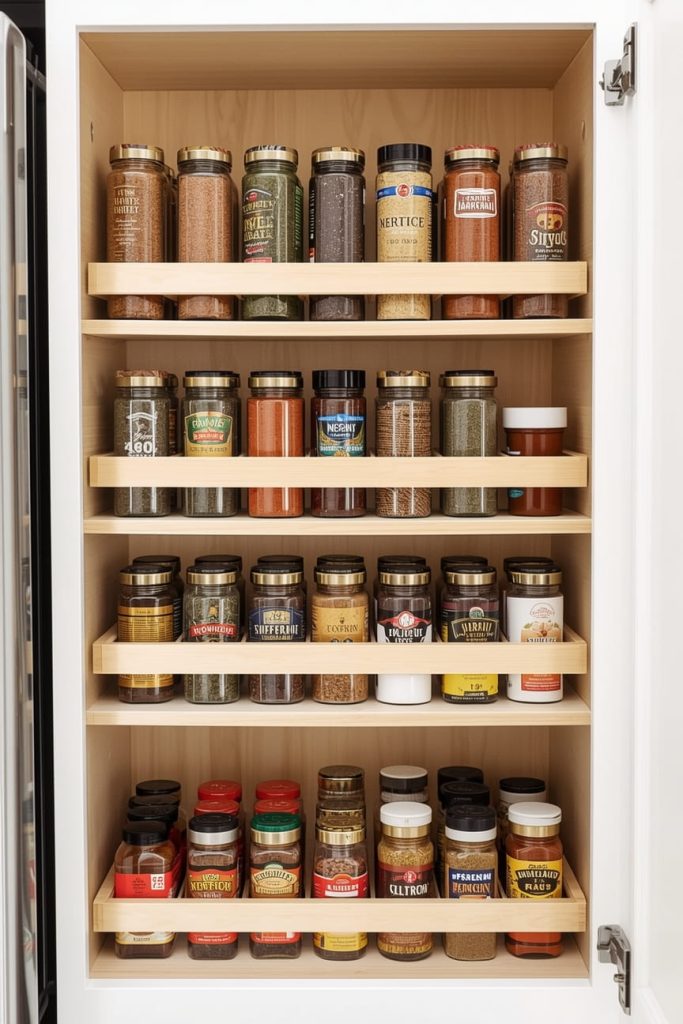 Tiered Spice Shelf Organizer for Cabinet Visibility