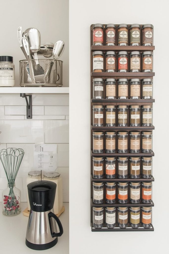  Wall Mounted Spice Rack for Space-Saving Spice Storage