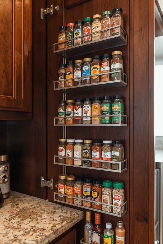 Wall Spice Rack with Mason Jars for a Charming Farmhouse Touch