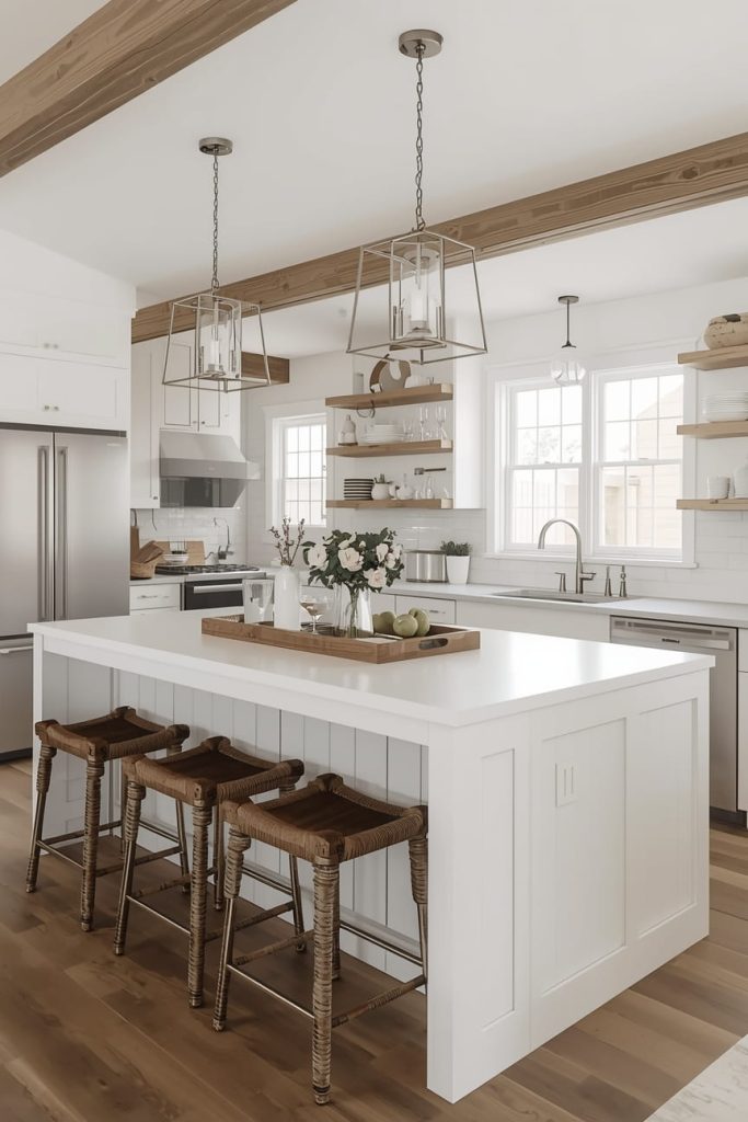 Aesthetic Bloxburg Open Kitchen Design with Soft Tones